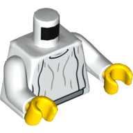 Visuel indicatif Rebrickable de Torse, robe, Gris-bleu clair Ceinture imprimée (Princesse Leia), bras blancs, mains jaunes (Torso, Robe, Light Bluish Grey Belt Print (Princess Leia), White Arms, Yellow Hands)