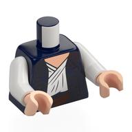 Torse, veste, chemise blanche, poitrine de nougat clair, motif : ceinture rouge foncé, bras blancs, mains nougat clair (Torso, Jacket, White Shirt, Light Nougat Chest, Dark Red Belt Print, White Arms, Light Nougat Hands)
