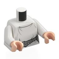 Visuel indicatif Rebrickable de Torse, robe, Ceinture argentée imprimée, bras blancs, mains nougat clair (Torso, Dress, Silver Belt Print, White Arms, Light Nougat Hands)