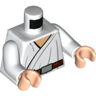 Visuel indicatif Rebrickable de Torse, tunique enveloppante et ceinture utilitaire avec grand motif imprimé poche, bras blancs, mains nougat clair (Torso, Wrap-Around Tunic and Utility Belt with Large Pouch Print, White Arms, Light Nougat Hands)