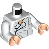 Torse, Chemise, col ouvert avec motif imprimé Rides (Han Solo), bras blancs, mains nougat clair (Torso, Shirt, Open Collar with Wrinkles Print (Han Solo), White Arms, Light Nougat Hands)