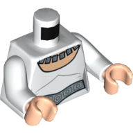 Visuel indicatif Rebrickable de Torse, robe de cérémonie avec collier imprimé (Leia), bras blancs, mains nougat clair (Torso, Ceremonial Dress with Necklace Print (Leia), White Arms, Light Nougat Hands)