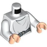 Visuel indicatif Rebrickable de Torse, robe, Ceinture, Motif imprimé plis, bras blancs, mains nougat clair (Torso, Robe, Belt, Creases Print, White Arms, Light Nougat Hands)