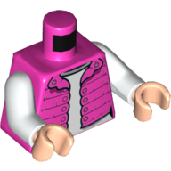 Visuel indicatif Rebrickable de Torse, bodywarmer avec motif imprimé chemise blanche, bras blancs, mains nougat clair (Torso, Bodywarmer with White Shirt Print, White Arms, Light Nougat Hands)