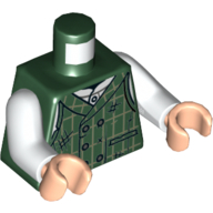 Visuel indicatif Rebrickable de Torse, gilet à carreaux avec motif imprimé chemise blanche, bras blancs, mains nougat clair (Torso, Plaid Vest with White Shirt Print, White Arms, Light Nougat Hands)