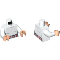 Visuel indicatif Rebrickable de Torse, Chemise à carreaux rouge foncé motif imprimé, bras blancs, mains nougat clair (Torso, Dark Red Checkered Shirt Top Print, White Arms, Light Nougat Hands)