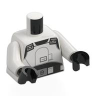 Torse, blanc ISB tactique agent uniforme motif imprimé, bras blancs, mains noires (Torso, White ISB Tactical Agent Uniform Print, White Arms, Black Hands)
