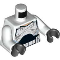 Visuel indicatif Rebrickable de Torse, Armure avec taches de saleté imprimé (Capitaine Rex), bras blancs, mains noires (Torso, Armor with Dirt Stains Print (Captain Rex), White Arms, Black Hands)