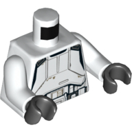 Torse, armure, Stormtrooper motif imprimé (pilote impérial), bras blancs, mains noires (Torso, Armor, Stormtrooper Print (Imperial Pilot), White Arms, Black Hands)