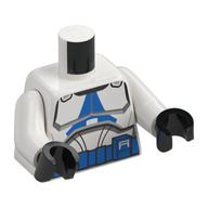 Torse, armure de soldat clone, marquages bleus, ceinture utilitaire, bras blancs, mains noires (Torso, Clone Trooper Armor, Blue Markings, Utility Belt, White Arms, Black Hands)