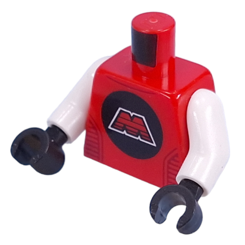 Torse, logo mtron, motif imprimé costume d'espace, bras blancs, mains noires (Torso, MTron Logo, Space Suit Print, White Arms, Black Hands)