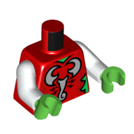Visuel indicatif Rebrickable de Torse, symbole de scorpion gris bleuté clair, larmes vert vif motif imprimé, bras blancs, mains vert vif (Torso, Light Bluish Grey Scorpion Symbol, Bright Green Tears Print, White Arms, Bright Green Hands)