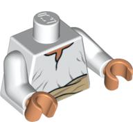 Torse lâche chemise et feu ceinture motif imprimé, bras blancs, mains nougat (Torso Loose Shirt and Tan Belt Print, White Arms, Nougat Hands)
