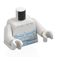 Torse, poitrine nue, patchs de glace bleu moyen, muscles, motif imprimé ceinture, bras et mains blancs (Torso, Bare Chest, Medium Blue Ice Patches, Muscles, Belt Print, White Arms and Hands)
