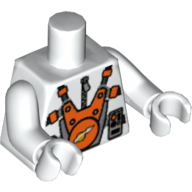 Torse, Astronaute avec motif imprimé Orange et Argent, bras et mains blancs (Torso, Astronaut with Orange and Silver Print, White Arms and Hands)