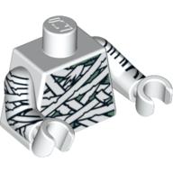 Visuel indicatif Rebrickable de Torse, blanc et vert bande d'emballage motif imprimé, bras et mains blanches avec des bandages motif imprimé (Torso, White and Green Bandage Wrapping Print, White Arms and Hands with Bandages Print)