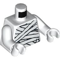 Torse, lueur dans le motif imprimé d'emballage de momie sombre, bras et mains blancs (Torso, Glow in Dark Mummy Wrapping Print, White Arms and Hands)