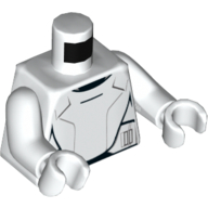 Visuel indicatif Rebrickable de Torse, panneaux d'armure imprimé (flametrooper), bras et mains blancs (Torso, Armor Panels Print (Flametrooper), White Arms and Hands)