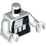 Torse, armure, Motif imprimé Stormtrooper, bras et mains blancs (Torso, Armor, Stormtrooper Print, White Arms and Hands)