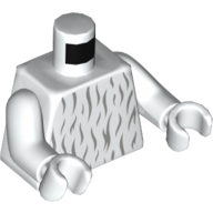 Torse, Fourrure gris-bleu clair motif imprimé (Moroff), bras et mains blancs (Torso, Light Bluish Gray Fur Print (Moroff), White Arms and Hands)