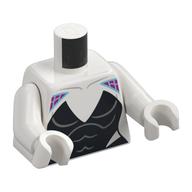 Torse, combinaison avec sangle violet foncé sur les épaules et des panneaux noirs motif imprimé (araignée fille / Gwen), bras et mains blancs (Torso, Jumpsuit with Dark Purple Webbing on Shoulders and Black Panels Print (Spider Girl/Gwen), White Arms and Hands)