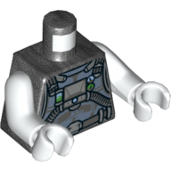 Torse, armure, gilet avec des tuyaux, sangles motif imprimé (mr. gel), bras et mains blancs (Torso, Armor, Vest with Hoses, Straps Print (Mr. Freeze), White Arms and Hands)
