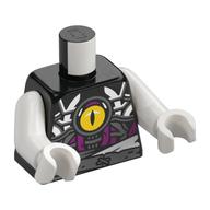 Torse, Yeux jaunes sur la poitrine, Marquages gris foncé/blanc/magenta, Motif imprimé ceinture, bras et mains blancs (Torso, Yellow Eye on Chest, Dark Bluish Grey/White/Magenta Markings, Belt Print, White Arms and Hands)