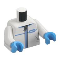 Visuel indicatif Rebrickable de Torse, veste, fermeture éclair bleu foncé, motif imprimé de garniture, bras blancs, mains bleu moyen (Torso, Jacket, Dark Azure Zipper, Trim Print, White Arms, Medium Blue Hands)