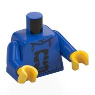 Visuel indicatif Rebrickable de Torse, sweat à capuche, 'FIFA', trophée sur fond noir imprimé, bras bleus, mains jaunes (Torso, Hoody, 'FIFA', Trophy on Black Background Print, Blue Arms, Yellow Hands)