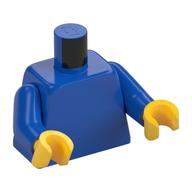 Torse, os croisés noirs, tête de minifigurine avec Batwings, motif : inscription '2011 The LEGO Store South Coast Plaza', bras bleus, mains jaunes (Torso, Black Crossbones, Minifig Head with Batwings, '2011 The LEGO Store South Coast Plaza' Print, Blue Arms, Yellow Hands)