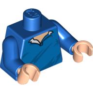 Visuel indicatif Rebrickable de Pull torse avec col ouvert, motif imprimé rides diagonales, bras bleus, mains nougat clair (Torso Sweater with Open Collar, Diagonal Wrinkles Print, Blue Arms, Light Nougat Hands)