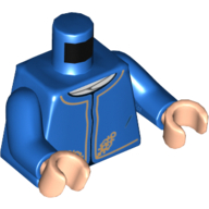 Veste torse avec motif imprimé or garniture (Bespin guard), bras bleus, mains nougat clair (Torso Jacket with Gold Trim Print (Bespin Guard), Blue Arms, Light Nougat Hands)