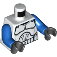 Modèle imprimé de soldat de clone d'armure de torse (guerres de clone), bras bleus, mains noires (Torso Armor Clone Trooper Print (Clone Wars), Blue Arms, Black Hands)