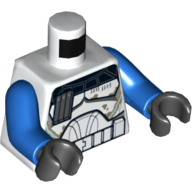Visuel indicatif Rebrickable de Armure de torse avec col noir, motif imprimé taches de saleté (Capitaine Rex Clone Wars), bras bleus, mains noires (Torso Armor with Black Collar, Dirt Stains Print (Captain Rex Clone Wars), Blue Arms, Black Hands)