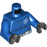 Visuel indicatif Rebrickable de Torse armure forces spéciales clone soldat motif imprimé, bras bleus, mains noires (Torso Armor Special Forces Clone Trooper Print, Blue Arms, Black Hands)