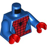Torse Muscles, Sangle noire et Spider imprimé (Spider-Man), bras bleus, mains rouges (Torso Muscles, Black Webbing and Spider Print (Spider-Man), Blue Arms, Red Hands)