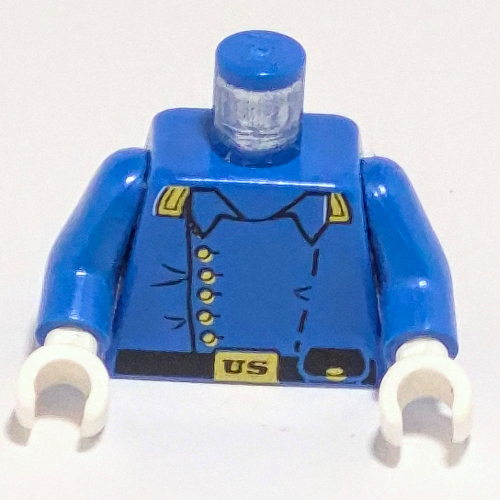 Veste de torse, Uniforme de cavalerie, 5 boutons, Pochette imprimée, bras bleus, mains blanches (Torso Jacket, Cavalry Uniform, 5 Buttons, Belt Pouch Print, Blue Arms, White Hands)
