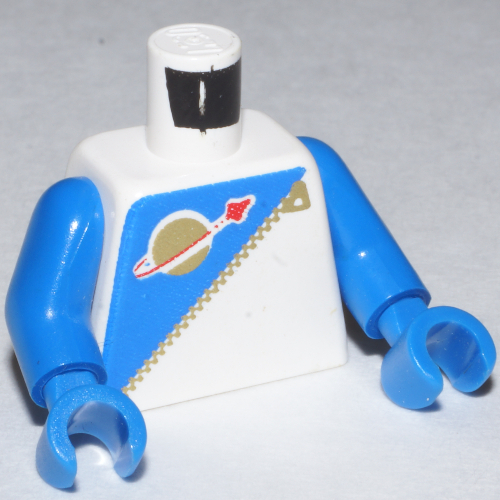 Logo de l'espace torse classique, futuron bleu motif imprimé, bras et mains bleus (Torso Classic Space Logo, Futuron Blue Print, Blue Arms and Hands)