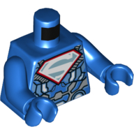 Visuel indicatif Rebrickable de Torse Armure, blanc et bleu clair Superman 'S' Logo imprimé (Lex Luthor), bras et mains bleus (Torso Armour, White and Light Blue Superman 'S' Logo Print (Lex Luthor), Blue Arms and Hands)