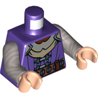 Visuel indicatif Rebrickable de Torse laketown garde uniforme imprimé, bras argent mat, mains nougat clair (Torso Laketown Guard Uniform Print, Flat Silver Arms, Light Nougat Hands)