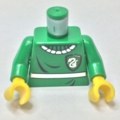 Visuel indicatif Rebrickable de Torse, Pull de Quidditch avec motif imprimé Serpentard emblème, bras verts, mains jaunes (Torso, Quidditch Sweater with Slytherin Crest Print, Green Arms, Yellow Hands)
