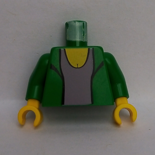 Torse, Blazer / Veste sur motif imprimé dessus Violet clair (Mary Jane), bras verts, mains jaunes (Torso, Blazer / Jacket over Light Violet Top Print (Mary Jane), Green Arms, Yellow Hands)