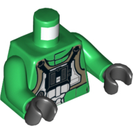 Combinaison de vol pilote torse A-wing imprimé, bras verts, mains noires (Torso A-Wing Pilot Flight Suit Print, Green Arms, Black Hands)