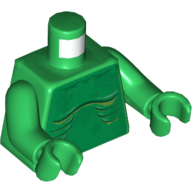 Alien torse avec la colonne vertébrale squelettique et les côtes motif imprimé, bras et mains verts (Torso Alien with Skeletal Spine and Ribs Print, Green Arms and Hands)