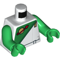 Logo de l'espace torse classique, futuron vert motif imprimé, bras et mains verts (Torso Classic Space Logo, Futuron Green Print, Green Arms and Hands)
