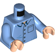 Visuel indicatif Rebrickable de Chemise torse, Poche, Boutons, Nougat clair Col motif imprimé, bras bleu moyen, mains nougat clair (Torso Shirt, Pocket, Buttons, Light Nougat Neck Print, Medium Blue Arms, Light Nougat Hands)