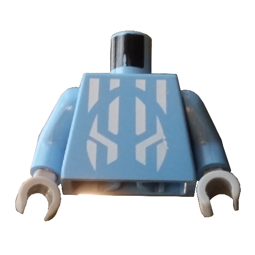 Visuel indicatif Rebrickable de Modèle imprimé torse Jayko, bras bleu moyen, mains gris bleuté clair (Torso Jayko Print, Medium Blue Arms, Light Bluish Gray Hands)