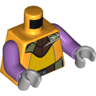 Visuel indicatif Rebrickable de Torse, combinaison avec ceinture marron foncé et beige foncé et le cou plaque motif imprimé (Zeb Orrelios), bras lavande moyen, mains gris bleuté clair (Torso, Jumpsuit with Dark Brown and Dark Tan Belt and Neck Plate Print (Zeb Orrelios), Medium Lavender Arms, Light Bluish Gray Hands)