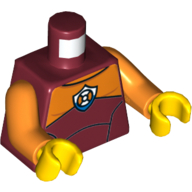 Combinaison de garde-côte torse avec panneau orange et logo de la garde-côte et fermeture à glissière sur le dos motif imprimé, bras orange, mains jaunes (Torso Coast Guard Wetsuit with Orange Panel and Coast Guard Logo and Zipper on Back Print, Orange Arms, Yellow Hands)
