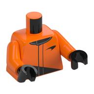Torse, costume de course, McLaren Logo imprimé, bras orange, mains noires (Torso, Racing Suit, McLaren Logo Print, Orange Arms, Black Hands)